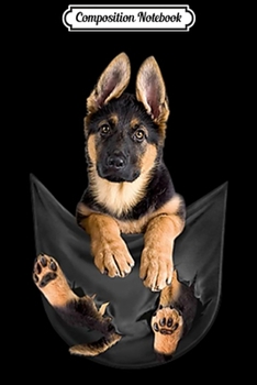 Composition Notebook: German Shepherd In Pocket Funny Dog Lover Gifts Journal/Notebook Blank Lined Ruled 6x9 100 Pages