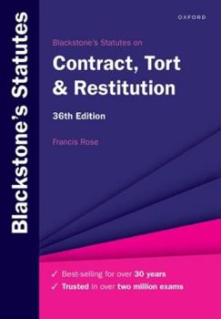 Paperback Blackstone's Statutes on Contract, Tort & Restitution Book