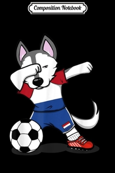 Composition Notebook: Husky Dabbing Netherlands Soccer Jersey Dutch Football Gift  Journal/Notebook Blank Lined Ruled 6x9 100 Pages