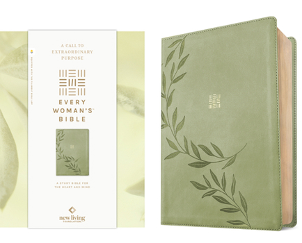 Imitation Leather NLT Every Woman's Bible, Filament Enabled (Leatherlike, Olive Branch Green, Red Letter) Book