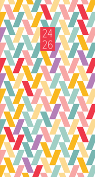 Calendar Abstract Party Academic July 2024 - June 2026 2-Year Pocket Planner Book