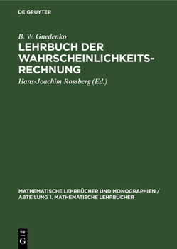 Hardcover Lehrbuch Der Wahrscheinlichkeitsrechnung [German] Book