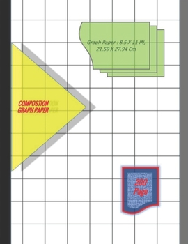 Paperback Graph Paper Notebook 8.5 x 11 IN, 21.59 x 27.94 cm [200 page]: 1 inch thin = 1" squares perfect binding, non-perforated, Double-sided Composition Grap Book