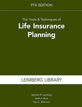 Paperback The Tools & Techniques of Life Insurance Planning, 9th Edition Book