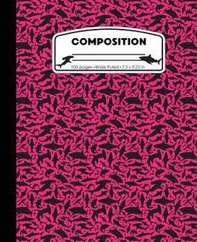 Paperback Composition: Sharks Pink Marble Composition Notebook Wide Ruled 7.5 x 9.25 in, 100 pages book for girls boys, kids, school, student Book