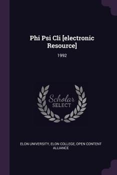 Paperback Phi Psi CLI [electronic Resource]: 1992 Book