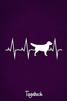 Tagebuch: Lilanes liniertes Golden Retriever Hunde Journal Herzschlag ca DIN A5 weiß liniert 110 Seiten (German Edition)