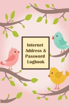 Internet Address & Password Logbook: Birds On Pink Cover Extra Size (5.5 x 8.5) inches, 110 pages