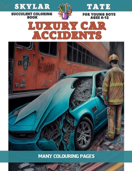 Paperback Succulent Coloring Book for young boys Ages 6-12 - Luxury Car Accidents - Many colouring pages Book