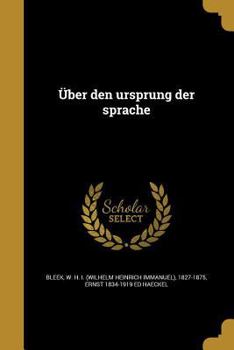 Paperback Über den ursprung der sprache [German] Book