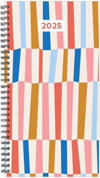 Spiral-bound Modern Stripe 2025 3.5 X 6.5 Softcover Weekly Spiral Book