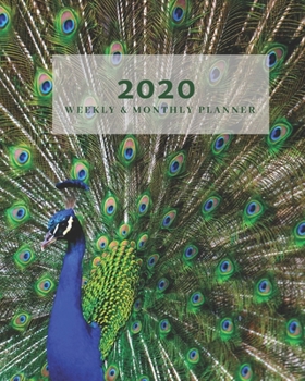 Paperback 2020 Weekly & Monthly View Planner: Peacock 8"x10" (20.32cm X 25.4cm) 12-Month Notebook Calendar Schedule Organizer Book