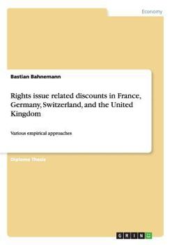 Paperback Rights issue related discounts in France, Germany, Switzerland, and the United Kingdom: Various empirical approaches Book