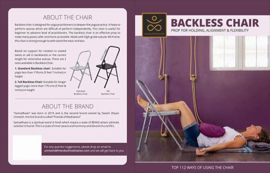 Misc Samadhaan Top 112 ways of using The Backless Chair — Yoga Prop for holding, alignment and flexibility Book