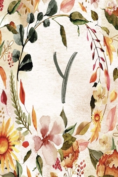 Paperback Y: Orange Brown Floral 6"x9" Lined Notebook Book