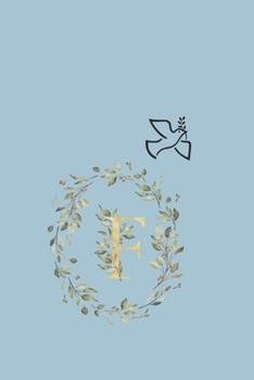 Paperback F: Dove and Olive Branch F monogram notebook. Book