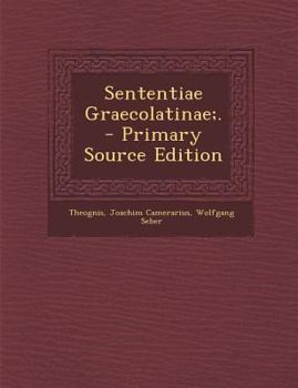 Paperback Sententiae Graecolatinae;. [Latin] Book