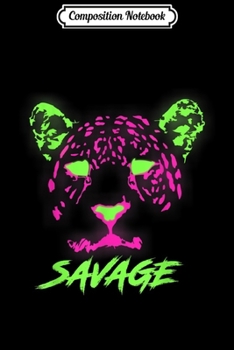 Composition Notebook: Critical Nerd Fluorescent Neon Glow Savage Leopard Face Journal/Notebook Blank Lined Ruled 6x9 100 Pages