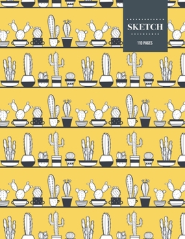 Sketch  110 Pages: Cactus Sketchbook for Kids, Teen and College Students | Succulent Llama Pattern