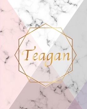 Teagan: Gift Luxury Marble Glossy Pink Purple Faux Gold Print Notebook Journal (Marble Notebooks)