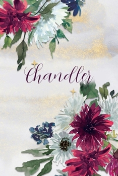Chandler: Personalized Journal Gift Idea for Women (Burgundy and White Mums)