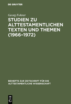 Hardcover Studien zu alttestamentlichen Texten und Themen (1966-1972) [German] Book