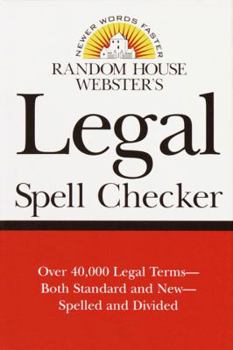 Hardcover Random House Webster's Legal Spell Checker Book
