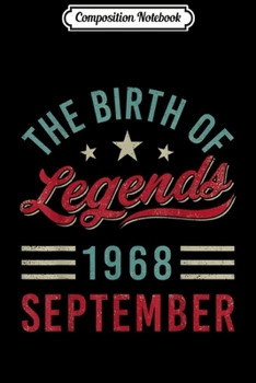 Composition Notebook: Vintage The Birth Of Legends 1968 September Virgo Libra Journal/Notebook Blank Lined Ruled 6x9 100 Pages
