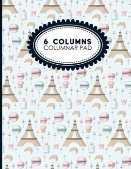 6 Columns Columnar Pad: Cash Book, Accounting Ledger Notebook, Business Ledgers And Record Books, 8.5" x 11", 100 pages