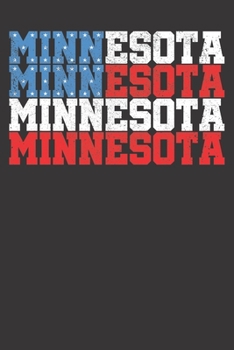 Paperback Notebook: Minnesota USA Flag American State Vintage Retro Gift Dot Grid 6x9 120 Pages Book