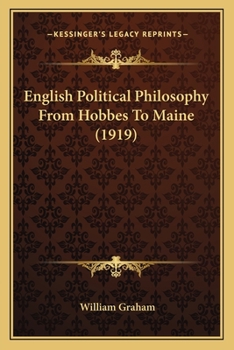 Paperback English Political Philosophy From Hobbes To Maine (1919) Book