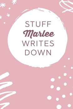Stuff Marlee Writes Down: Personalized Journal / Notebook (6 x 9 inch) STUNNING Blush Pink/White Sketch & Scribbles Pattern