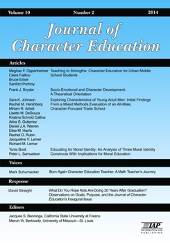 Paperback Journal of Character Education Vol 10 Issue 2 Book
