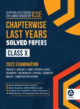 Paperback Chapterwise Last 10 Years Solved Papers: ICSE Class 10 for 2022 Examination Book