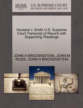 Paperback Hovland V. Smith U.S. Supreme Court Transcript of Record with Supporting Pleadings Book