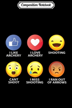 Paperback Composition Notebook: Archery Emoticon Journal/Notebook Blank Lined Ruled 6x9 100 Pages Book