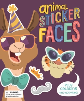 Paperback Animal Sticker Faces: With Fun Coloring and Activities Book