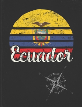 Ecuador: Ecuadorian Vintage Flag Personalized Retro Gift Idea for Coworker Friend or Boss  Undated Planner Daily Weekly Monthly Calendar Organizer Journal