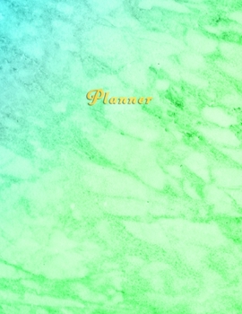 Planner: Personal no dates anytime start planner | Weekly format with to do lists and priorities | Over 2 years worth of planning | Green and Light blue Marble Cover Design