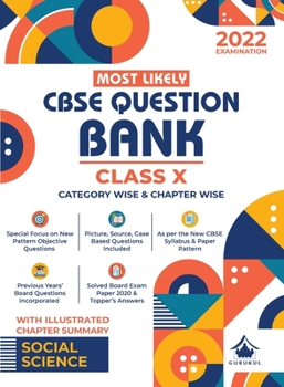 Paperback Most Likely Question Bank - Social Science: CBSE Class 10 for 2022 Examination Book