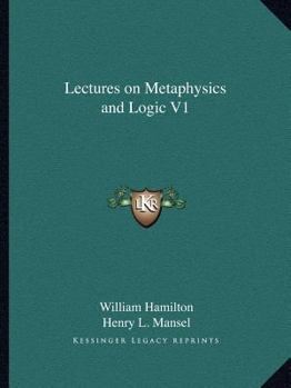 Paperback Lectures on Metaphysics and Logic V1 Book