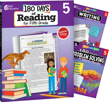 Paperback 180 Days Reading, Writing & Problem Solving Grade 5: 3-Book Set Book