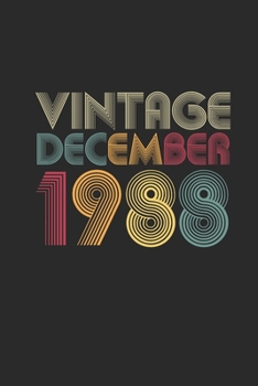 Vintage December 1988: Small Lined Notebook – 31 years old Birthday Gift or 31st Anniversary Gift Idea