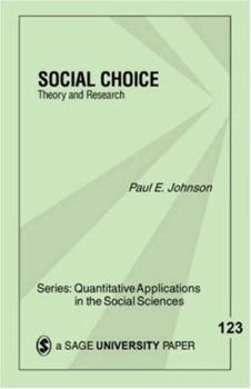 Paperback Social Choice: : Theory & Research Book