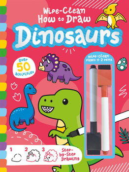 Hardcover Wipe-Clean How to Draw Dinosaurs Book