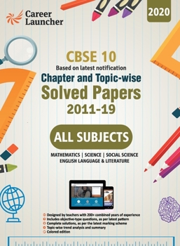 Paperback CBSE Class X 2020 - Chapter and Topic-wise Solved Papers 2011-2019: Mathematics Science Social Science English - Double Colour Matter Book