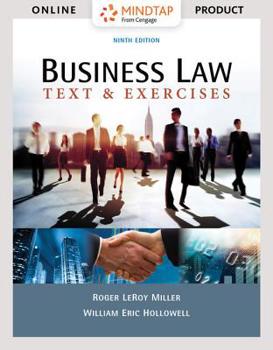 Printed Access Code Mindtap Business Law, 1 Term (6 Months) Printed Access Card for Miller/Hollowell's Business Law: Text & Exercises Book