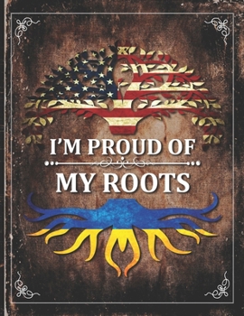 Im Proud of My Roots: Vintage Ucraine and American Flag Personalized Gift for Coworker Friend  Undated Planner Daily Weekly Monthly Calendar Organizer Journal