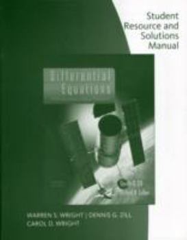 Paperback Student Solutions Manual for Zill/Cullen's Differential Equations with Boundary-Value Problems, 7th Book