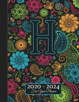 Five Year Planner: Monogram H Voodoo Style Binding I Your Initials Motivational Bullet Planner I 5 Years Appointments, Family Events, Log Book Business I Agenda & Schedule Journal I Christmas Gift